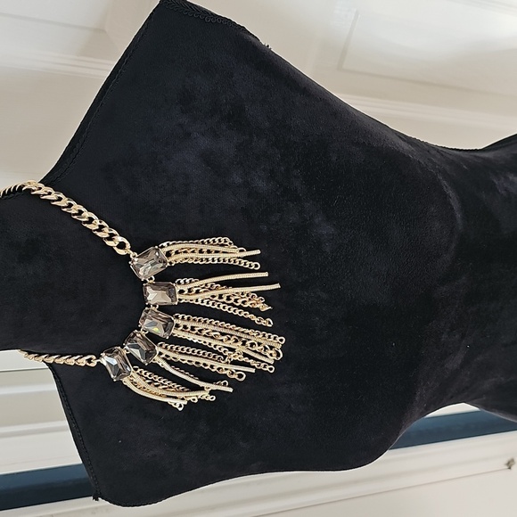 NWT I.N.C. International Concepts Stone & Chain Tassel Statement Necklace 17"+3" - Picture 8 of 8